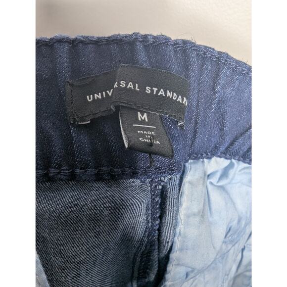 Universal Standard Dark Indigo Comfort Denim Drawstring High Rise Tapered Jean - Picture 8 of 10